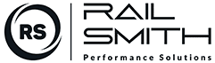 A black and white logo of rasm performance